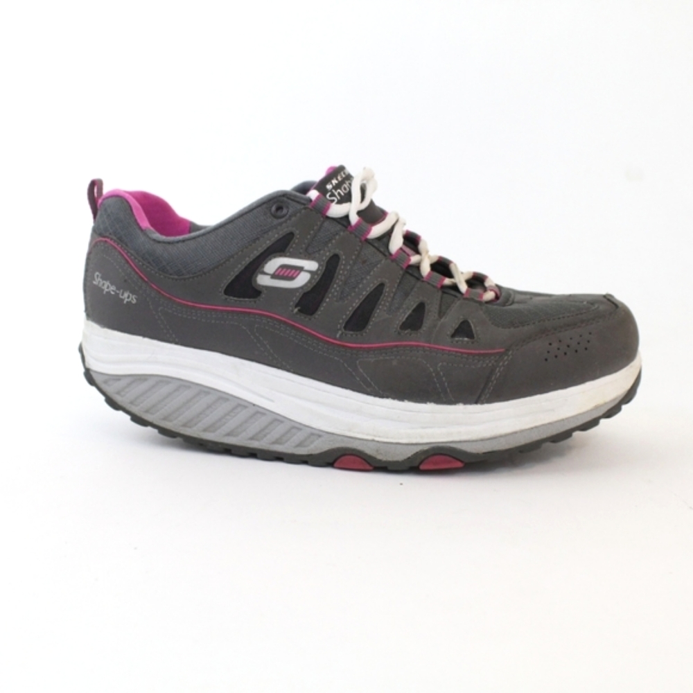 Skechers Shape Ups Comfort Stride Gray Pink Womens Size 10